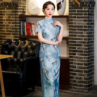 nvnang chinese cheongsam the new spring and summer long cheongsam lady slim collar republic style cheongsam dress womens dress