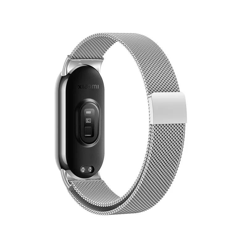 For Xiaomi Mi Band 8 Strap Mi band 8 Metal Leather Xiaomi Mi Band 8 Strap Silicone Miband Wristband Smart Watch Replacement