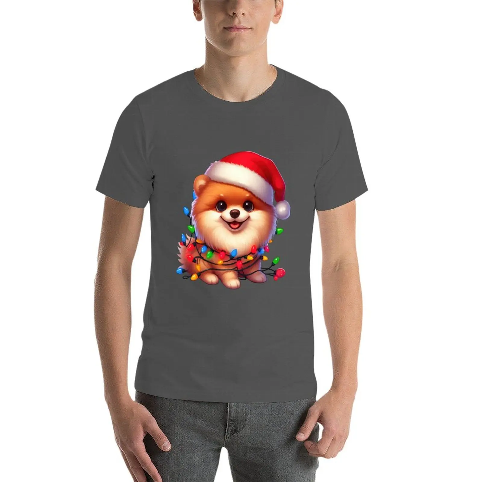 Рождественская футболка с изображением померанского шпица и собаки рубашки