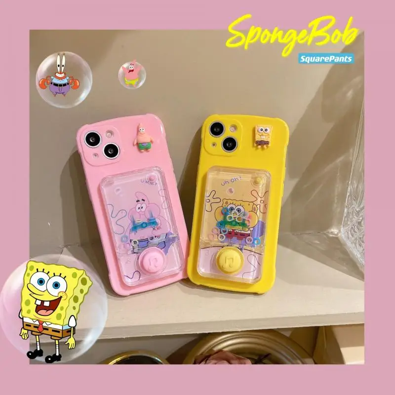 

Kawaii Spongebobs Squarepants Patrick Star Cartoon Cute Game Console Silicone Phone Case Anime Plush Toys for Girl Birthday Gift