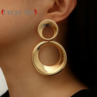 exquisite and creative gold plated hoop earrings personalized fashion banquet accessories