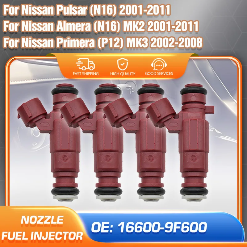 

Комплект автомобильных топливных форсунок для Nissan Almera Nissan Pulsar N16 2001-2011 Nissan Primera P12 2002-2008 16600-9F600 0280155940