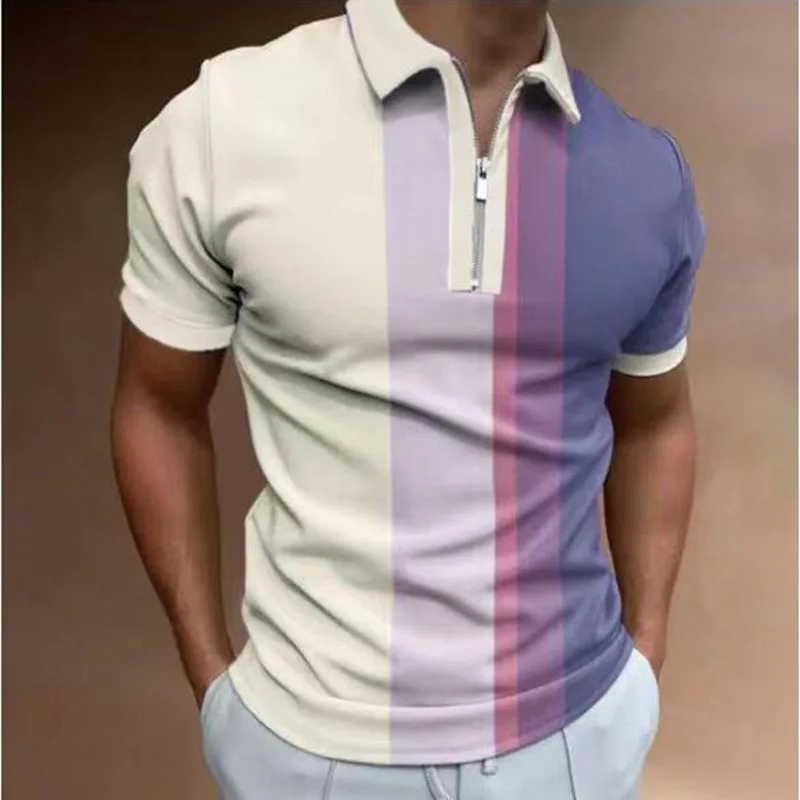 2022 الرجال عادية قمصان بولو التباين التلبيب كم قصير البريدي تصميم بلايز Harajuku الرجال الشارع الشهير الرجال الموضة
