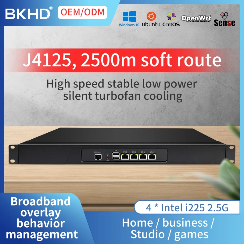 Новая четырехъядерная сетевая карта doublecontrol j4125 1U типа 4 2500m i225v3 брандмауэр aikuai