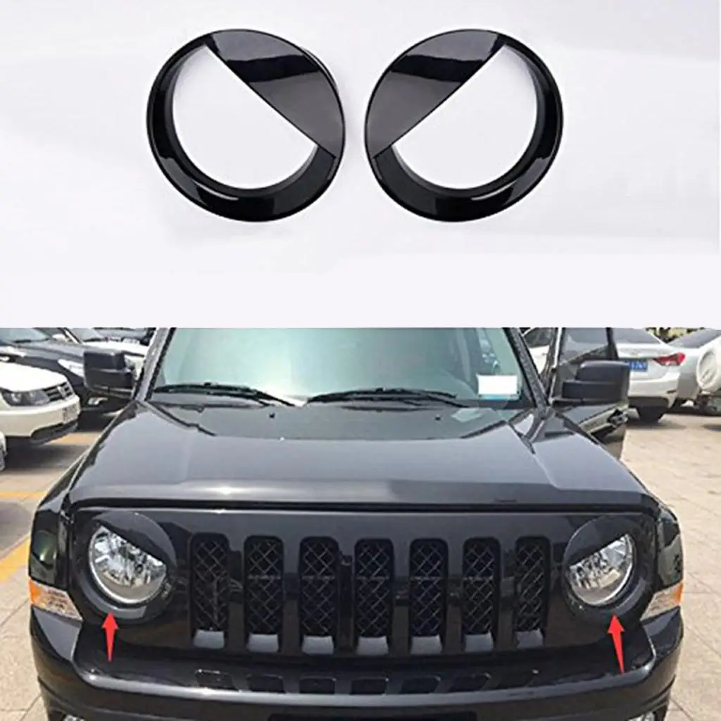 

2pcs Black Bezels Front Light Headlight Cover for 2011-2017