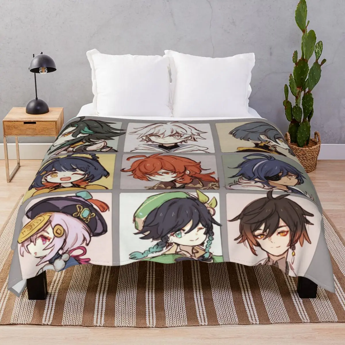 

Genshin Impact Characters Blanket Coral Fleece All Season Breathable Throw Blankets for Bedding Sofa Camp Office