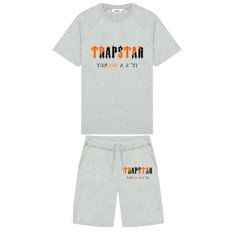 2022 New trapstar Men's Training Set T-shirt+Shorts Summer Street Sweatpants Harajuku Top Short Sleeve Set