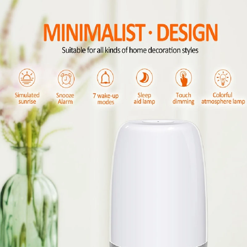 Прикоснитесь пробуждайте ночник с симуляцией восхода солнца Будильник 2 способа