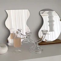 wavy irregular table bathroom mirror makeup small cosmetic mirror vanity acrylic room decoration espejos decorativos home decor