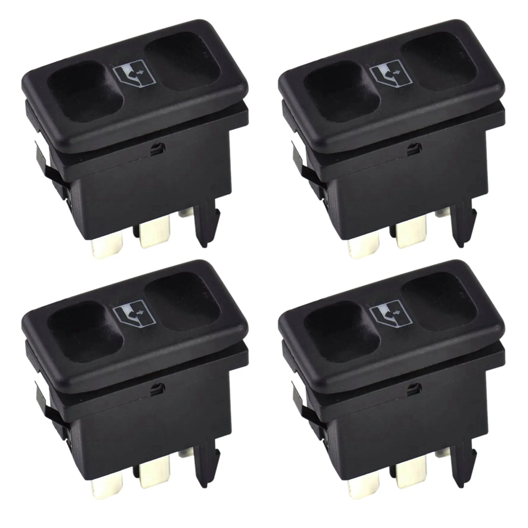 

4PCS Car Black Plastic Metal Power Window Control Switch Button 191959855 BDP605 for Golf MK2 1985 -1987 1988 1989