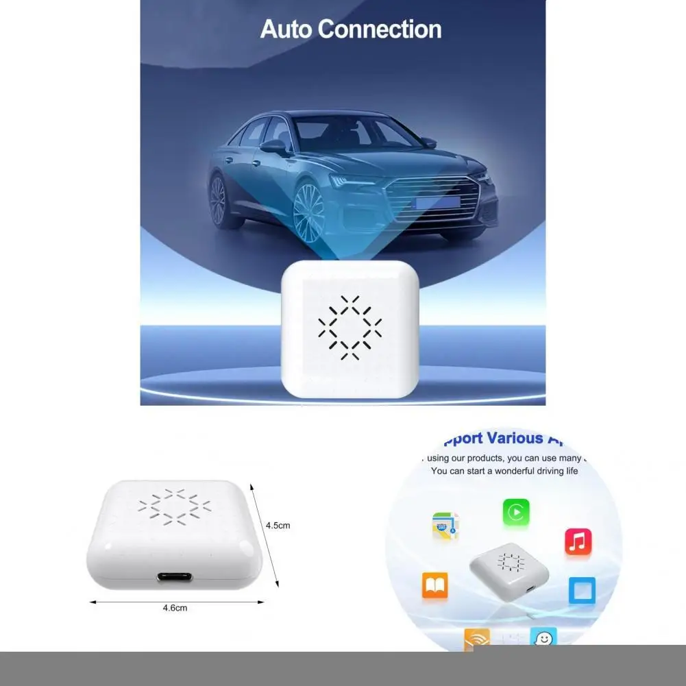 

Compact Convenient Wired to Wireless Carplay Smart Box Safe Wireless Carplay Box Multifunctional