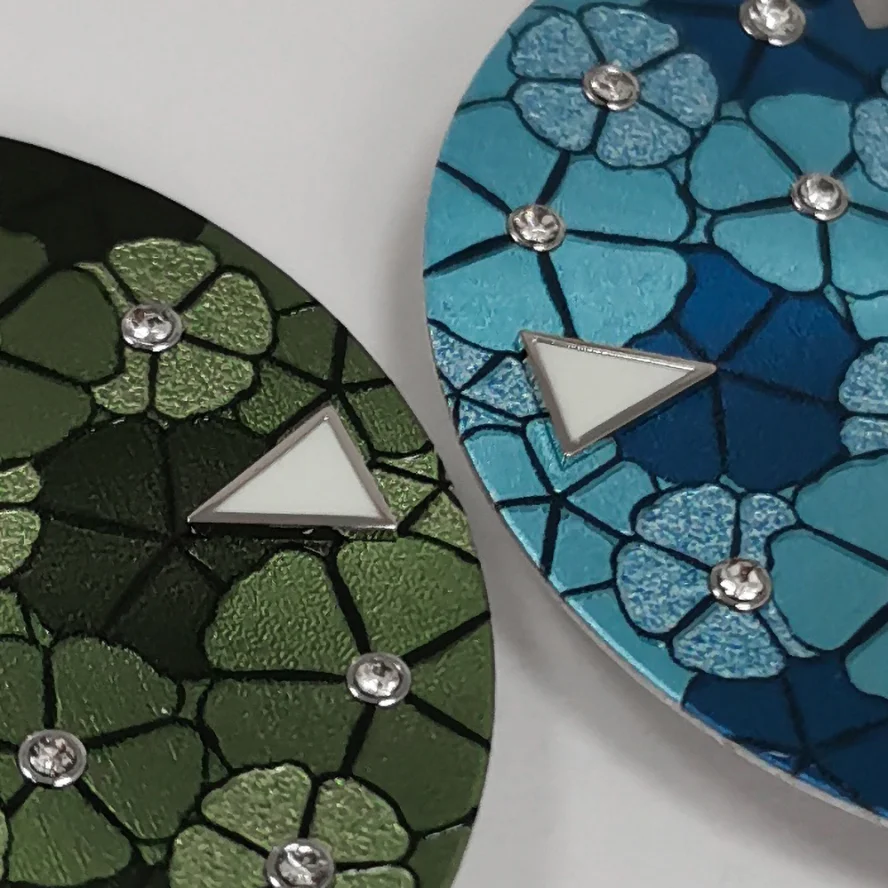 Watch Accessories 28.5mm Dial Inlay Flower Blue White + Skeleton Hand for NH35/36/4R/7S Movement