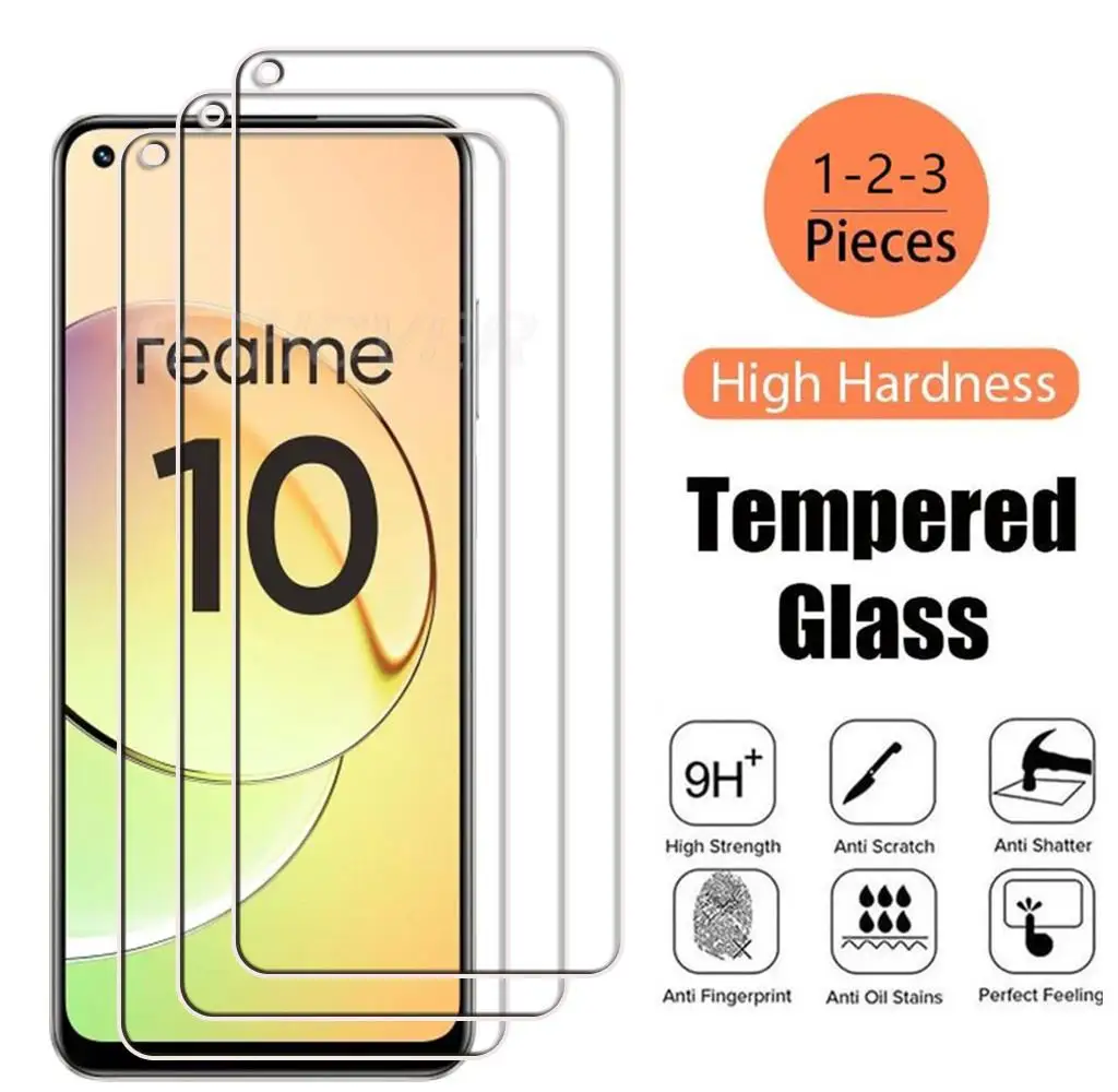 

Tempered Glass FOR Realme 10 10T 9i 5G 6.6" Realme10 Realme10T RMX3663 Screen Protective Protector Phone Cover Film