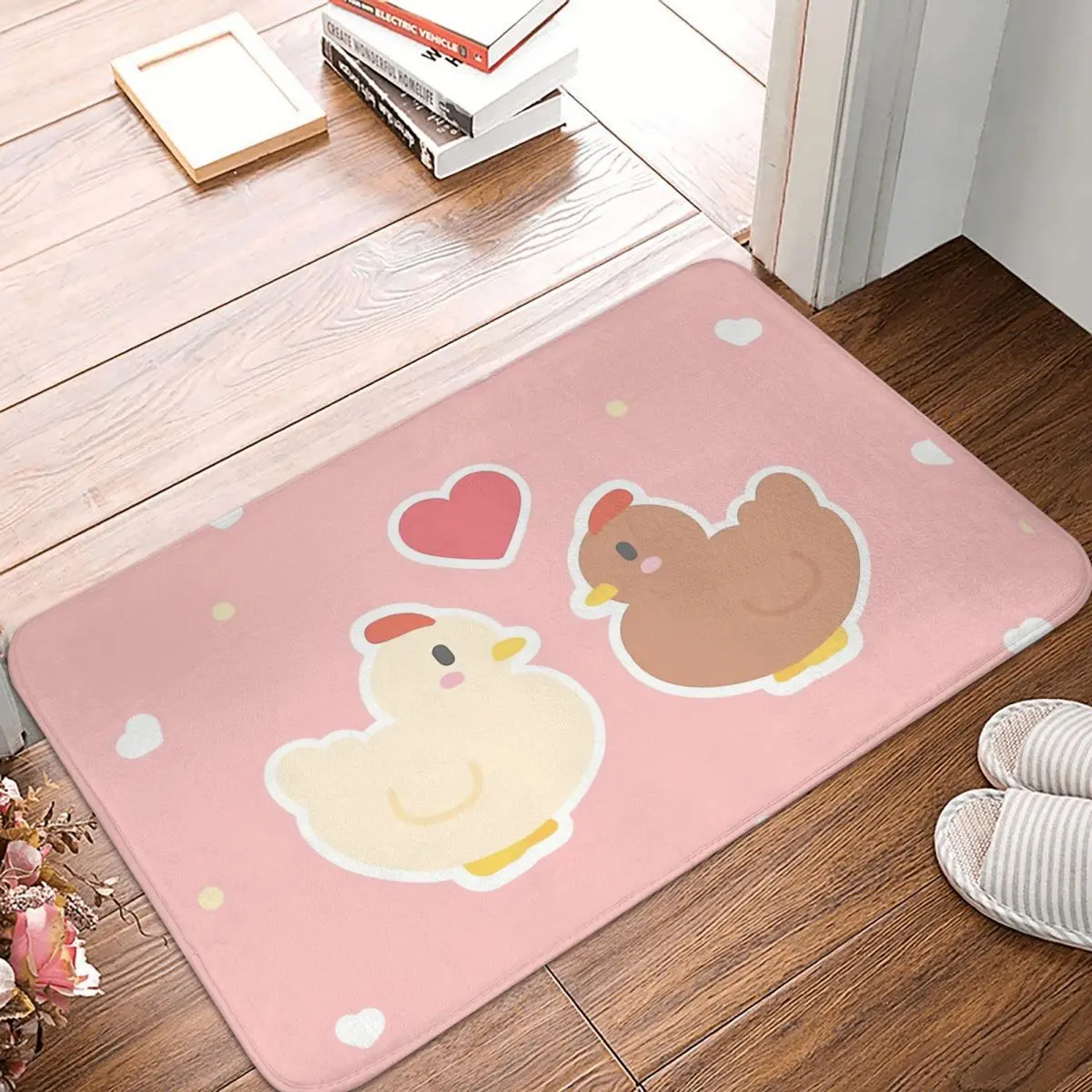 

Stardew Valley Game Bathroom Non-Slip Carpet Chicken Valentine's Day Edition Cute Vector Art Illustration Mat Doormat Floor Rug