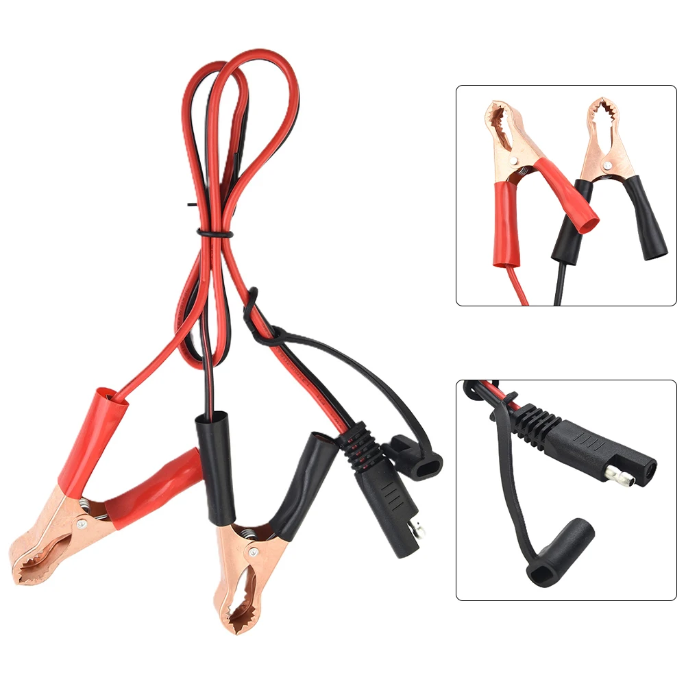 

Car Battery Alligator Clip Connector Extension Cable 16AWG Sae 2 Pin Quick Disconnect To Alligator Clamps Connectors Cord