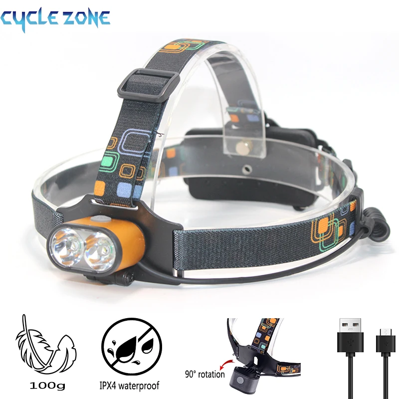 

High brightness LED Headlamp Waterproof COB Lantern Head Lamp USB Rechargeable Torche for Hiking Night Fishing Camping Headlight