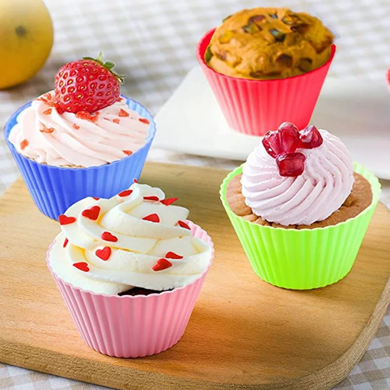 

12Pcs Silicone Muffin Round Mold Cookies Mould Reusable DIY Cookie Decorating Tools Kitchen Accessories