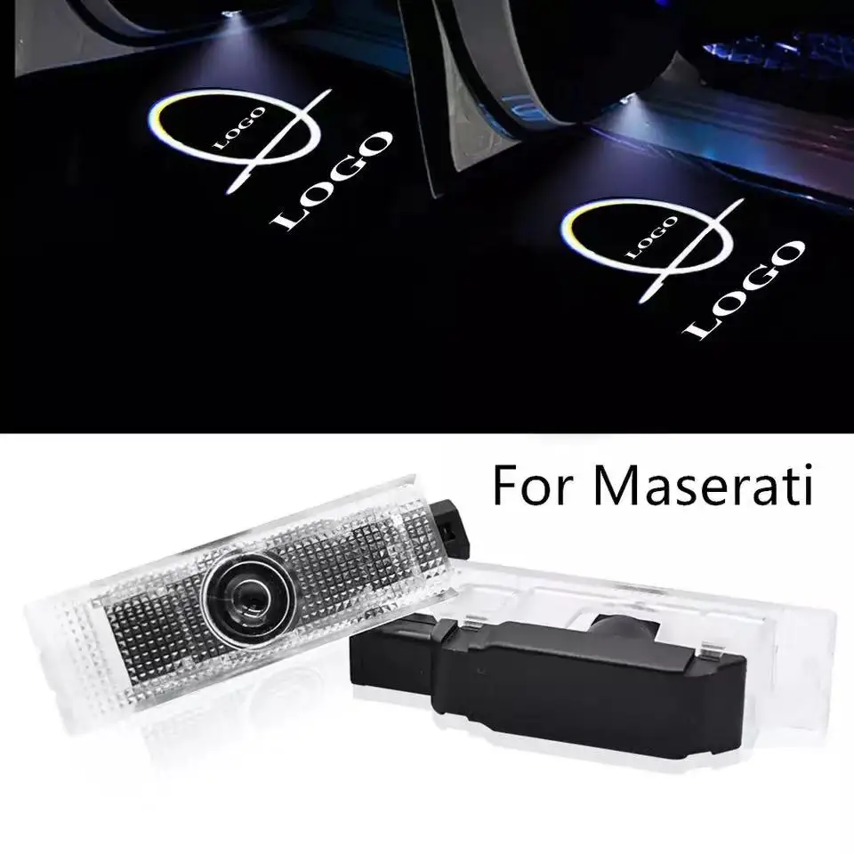 

2pcs Car Door Welcome Light 3D Shadow Projector Car Door Warning Lamp For Maserati Quattroporte GranTurismo GranCabrio Levante