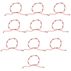 10 штук, летние браслеты на веревочке, красный браслет, браслет из красного шнура, регулируемый, Каббала, браслет на веревочке с красными узлами, амулет