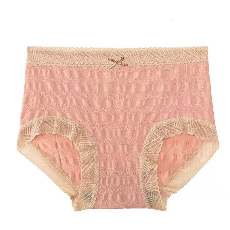 

Extra Large Plus Size Underwear Women Antibacterial Crotch Lace Bow Ladies Briefs Sexy Panties Lingerie 2022