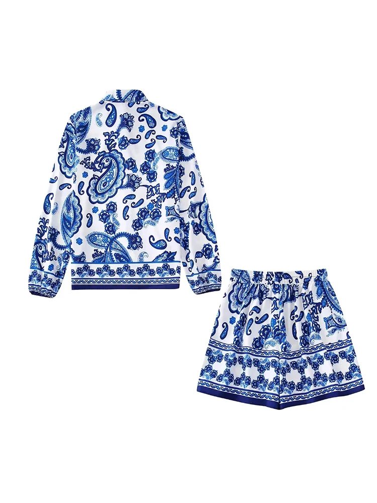 

Рубашки TRAF 2022, женская рубашка, блузка с длинным рукавом, шикарные модные женские уличные повседневные рубашки с принтом, топы