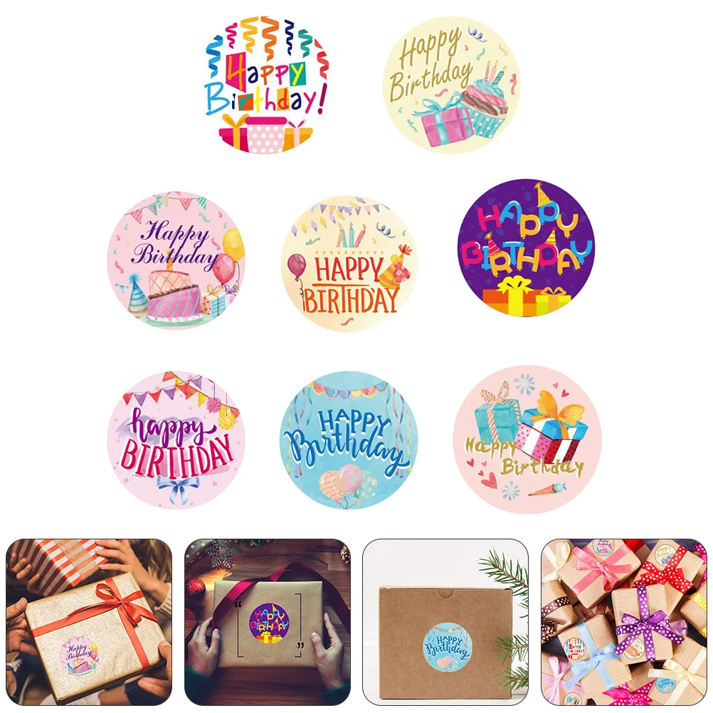 

Birthday Stickers Sticker Party Labels Gift Label Envelope Decal Decorative Sealing Happy Favor Adhesive Baby Shower Paper