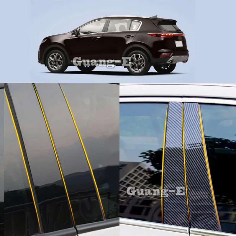 

Car PC Material Pillar Post Cover Door Trim Window Molding Sticker Plate 6pcs For Kia Sportage KX5 2016 2017 2018 2019 2020-2022