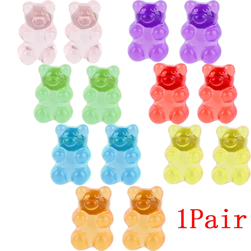 

1 Pair Gummy Bears Ear Studs Dangle Earring Originality Statement Minimalist Pendant Drop Earrings Bear Stud Earings for Women