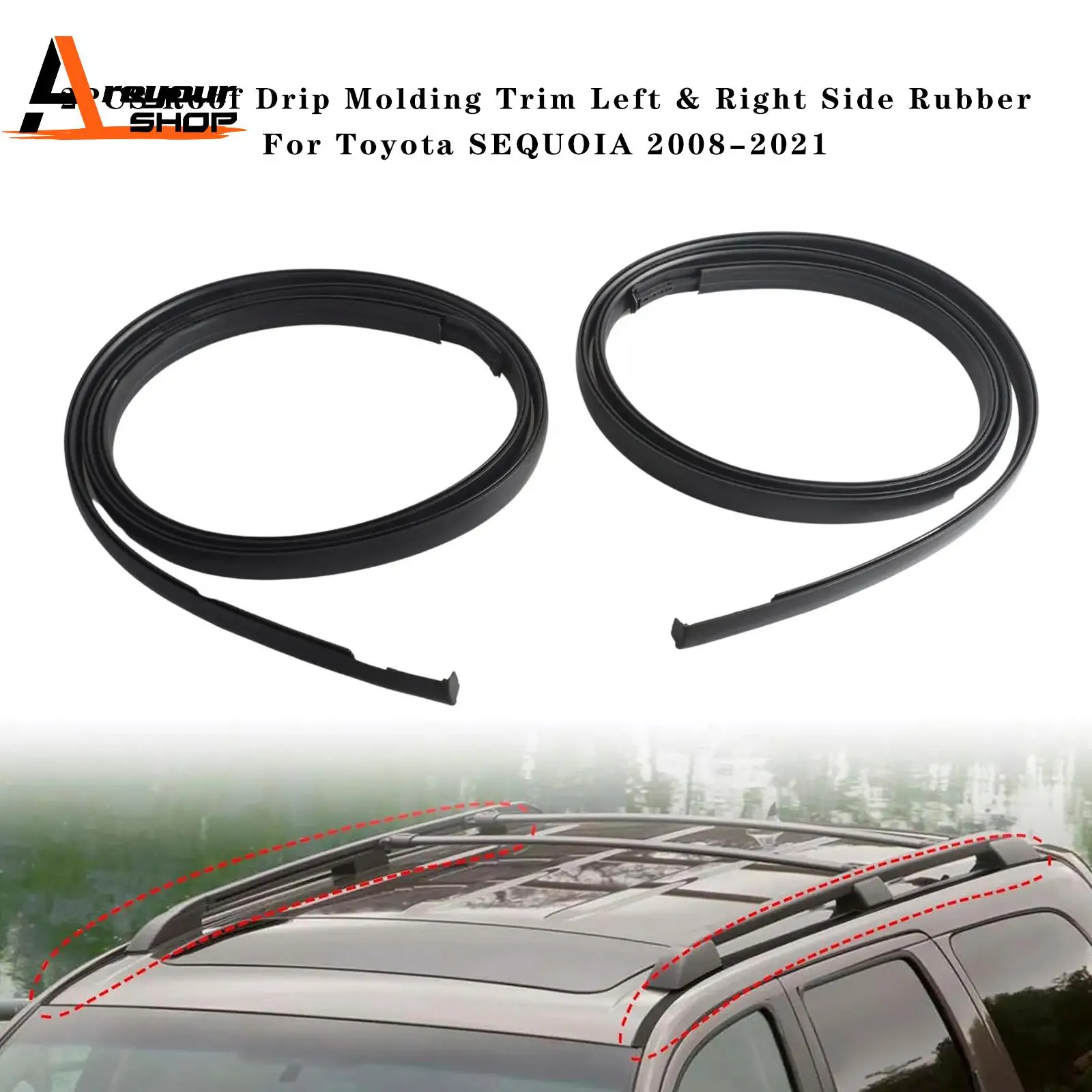 

2 шт. накладка на крышу, левая и правая боковая резиновая накладка для Toyota SEQUOIA