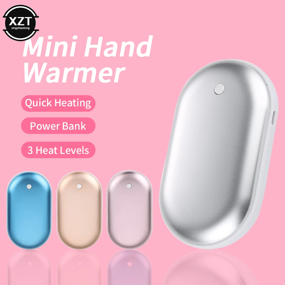 

USB Mini Hand Warmer Heating Pad Mobile Power Rechargeable Pocket Portable Handheld Warmer Heater 1800mAh