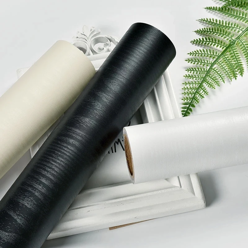 

Solid Color Home Decor Waterproof Oil-proof Wood Grain Wallpapers Self Adhesive Kitchen Wall Sticker House Renovation Sticker