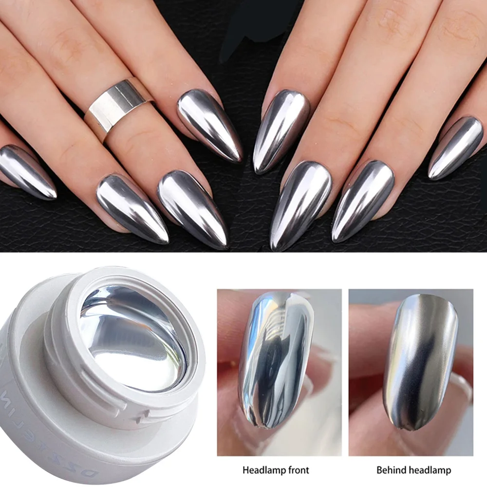 

Сверхъяркий металлический Серебряный лак для ногтей Клей-краска отмачиваемый гель Блестящий Зеркальный Блеск УФ-гель профессиональные аксессуары для маникюрного салона