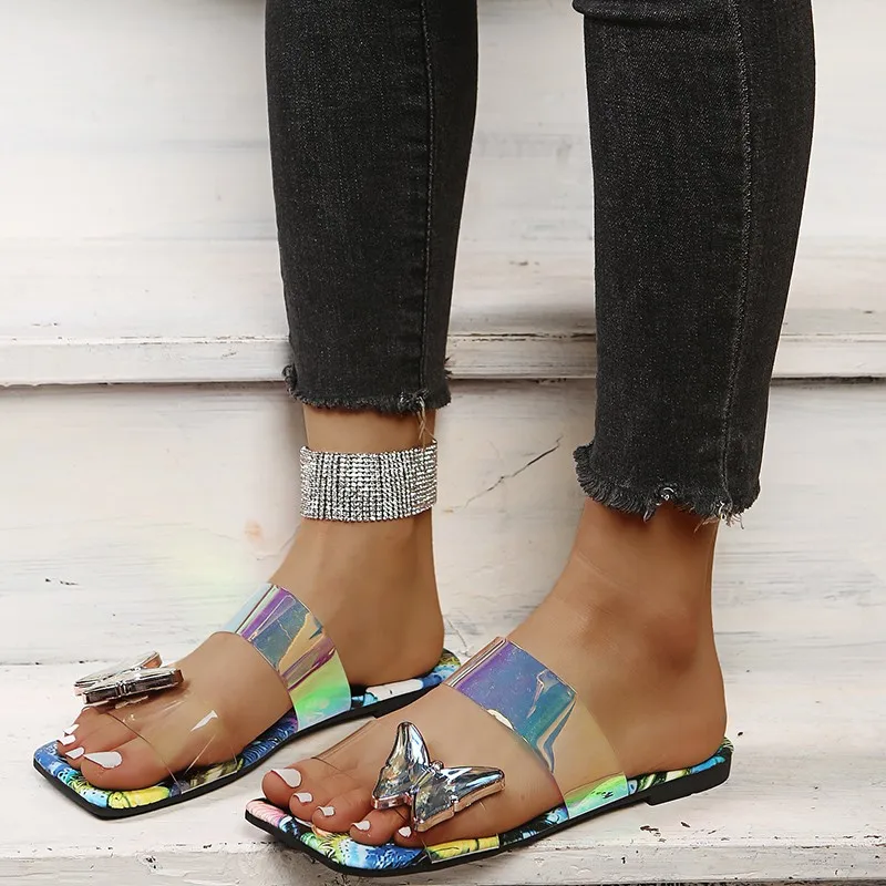 Sandals Women Summer Fashion Women Sandals 2022 Lightweight Comfortable Butterfly Slippers Casual Outer Slippers Women Sandals