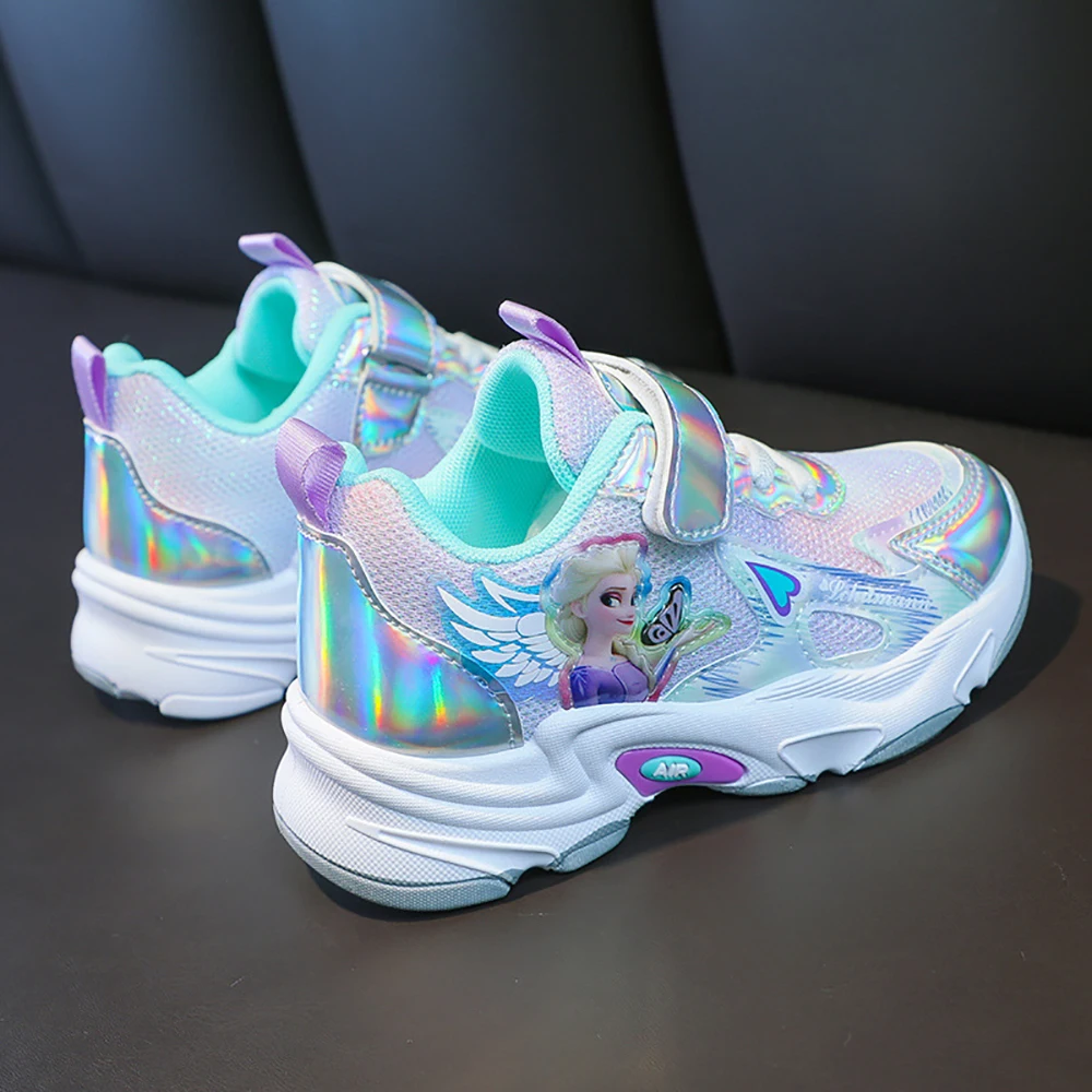 Весенние новые детские повседневные кроссовки Disney для девочек дышащие с принтом