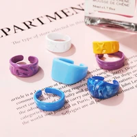 new fashion colorful resin chunky open ring for women creative design star geometric finger ring 2022 korean party jewelry