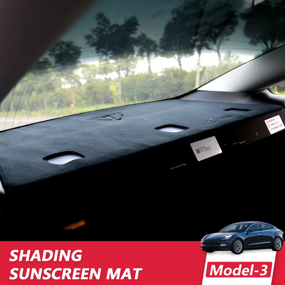 

Стайлинг автомобиля, украшение приборной панели светильник светящаяся подкладка, защита от солнца в заднюю панель автомобиля, противоскользящая подкладка для Tesla Model 3 2017-2021