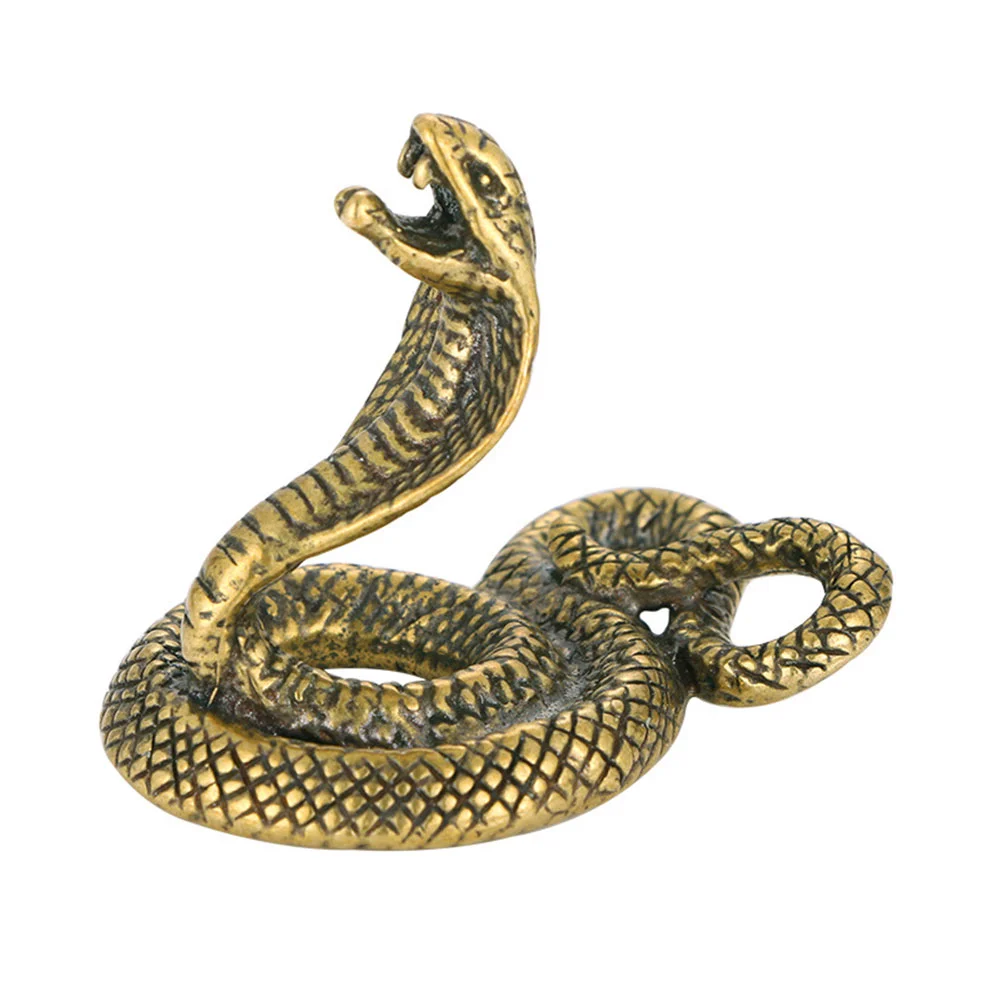 

Snake Figurine Animal Brass Statue Sculpturefengshui Figure Metalwealth Gift Vintage Model Home Centerpiece Desktop Goodcopper