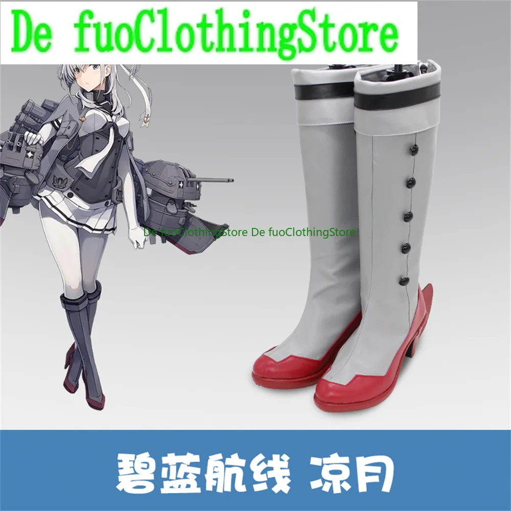 Azur Lane IJN Suzutsuki Обувь для косплея Сапоги Игра Аниме Карнавал Вечеринка Хэллоуин