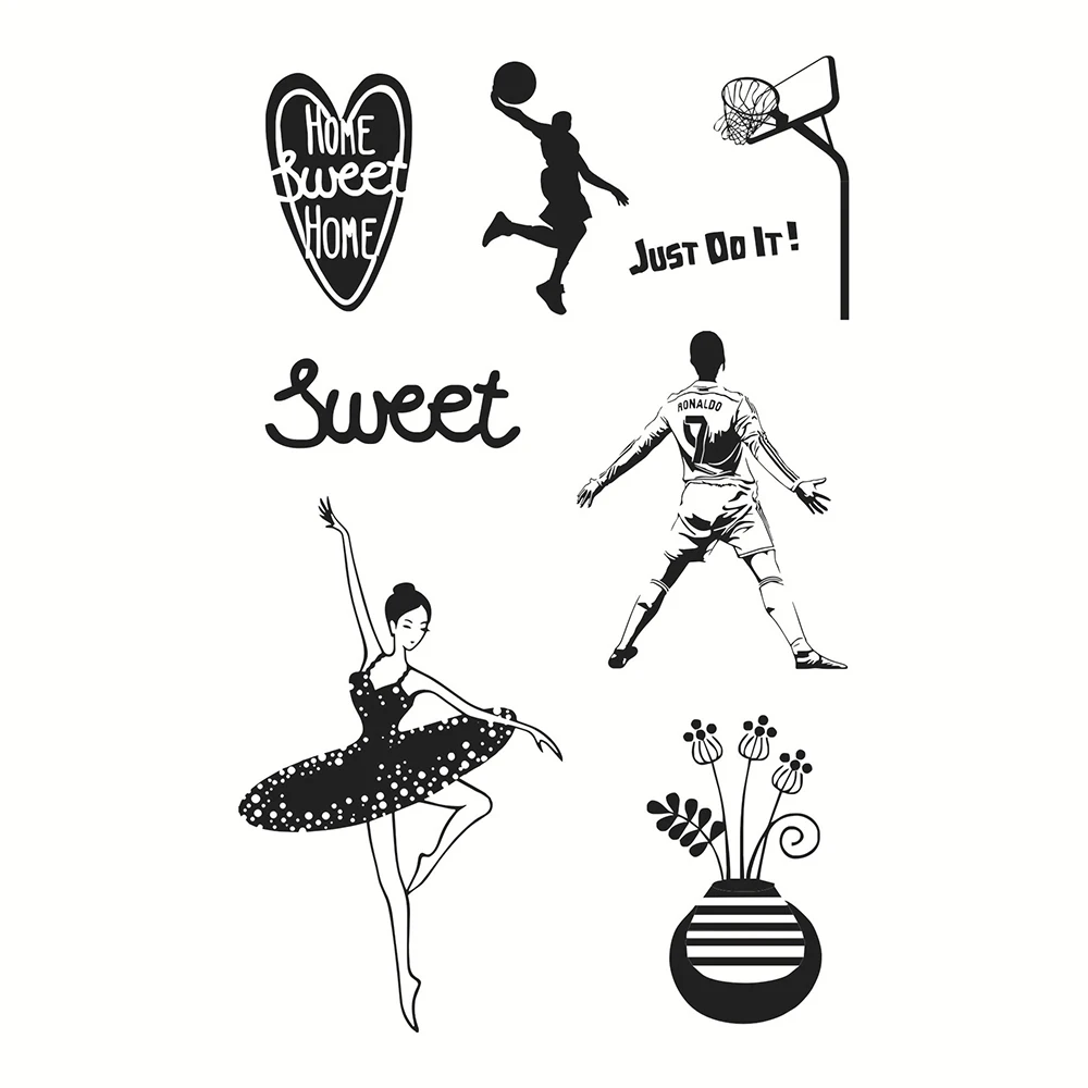

Dancers and Basketball Clear Stamps Seal for DIY Scrapbooking Card Transparent Stamps Making Photo Album Crafts Decoration