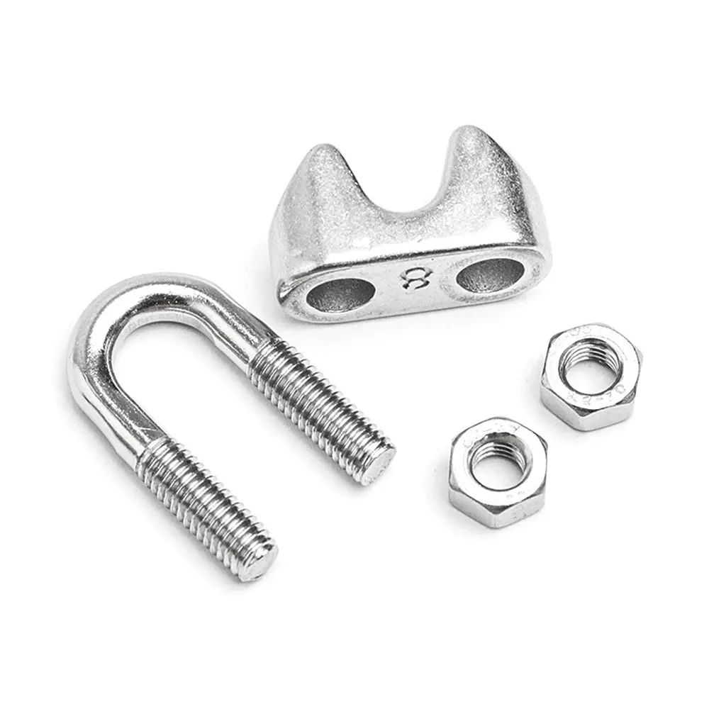 1Pc M2/3/4/5/6/8/10/12/14mm Wire Rope Sleeve 304 Stainless Steel U Type Cable Clip Hardware Fixing Clamp Bolts Rigging