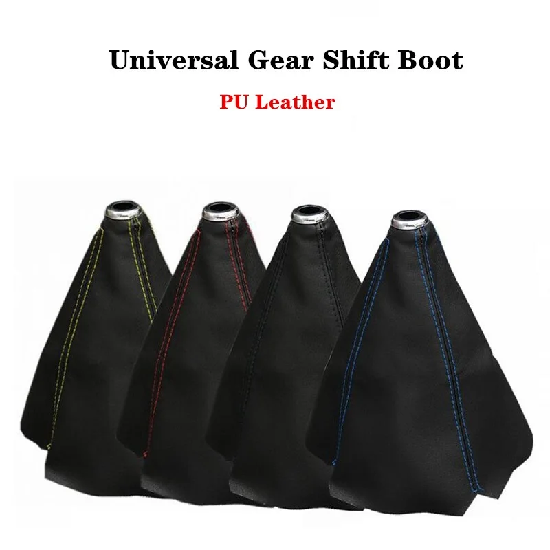 

16mm Universal PU Leather Car Gear Shift Collars Carbon Fiber Auto Car Manual Stick Shifter Knob Gear Shift Boot Cover Gaiter