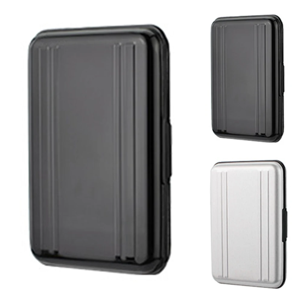 Portable Aluminum Memory Card Storage Box Waterproof Memory Card Case With 8 Slots Lightweight Organizer Card Holder
