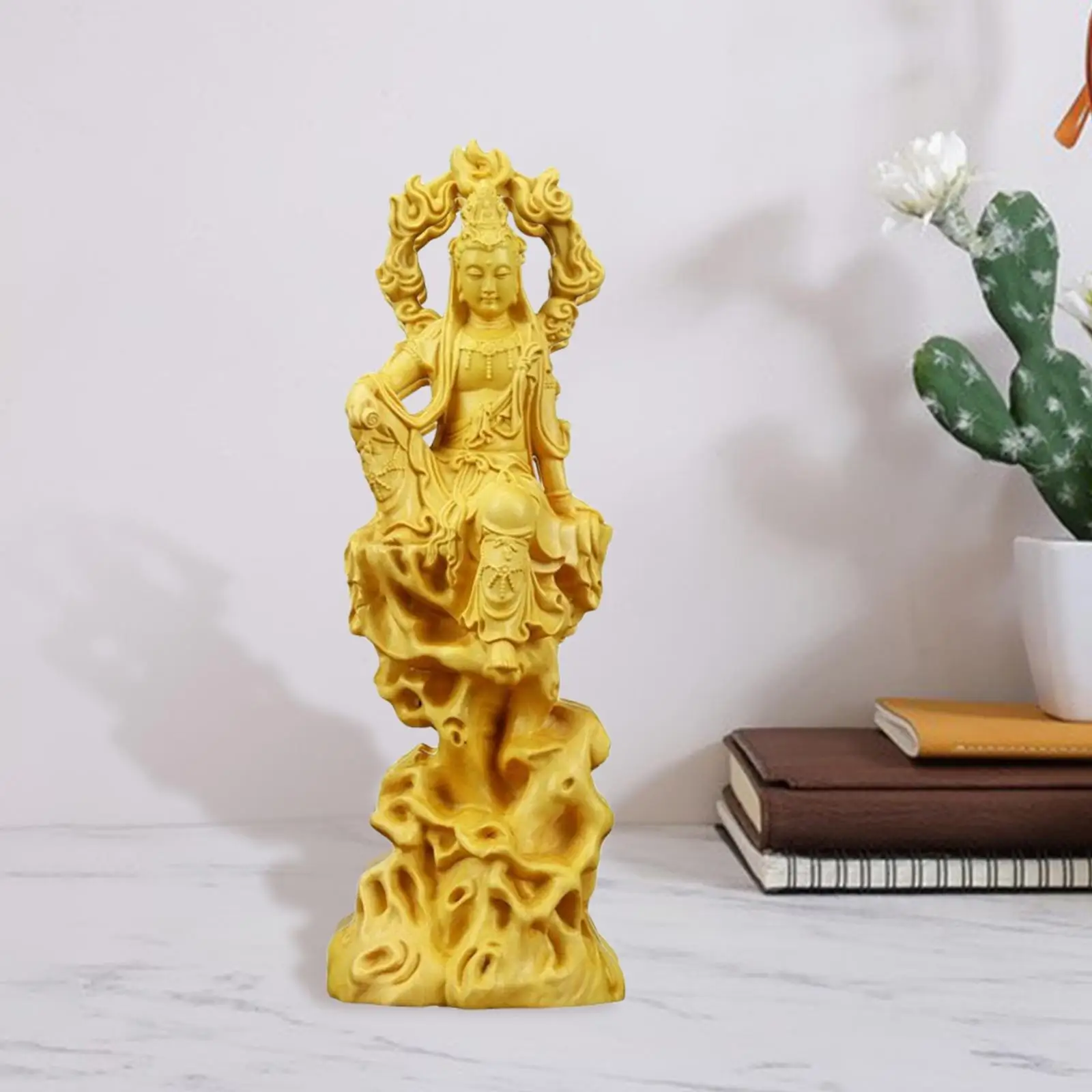 

Hand Carved Guanyin Sculpture Buddha Collectibles for Office Tea House Home