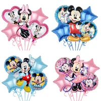 disney pink mickey and bule minnie mouse foil balloon kilds birthday party decoration 1set balloon for baby shower supplies