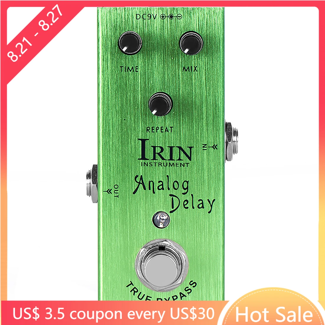 

IRIN AN-02 ANALOG DELAY Guitar Effect Pedal Mild & Mellow Digital Circuit Delay Pedal True Bypass Guitar Parts & Accessories