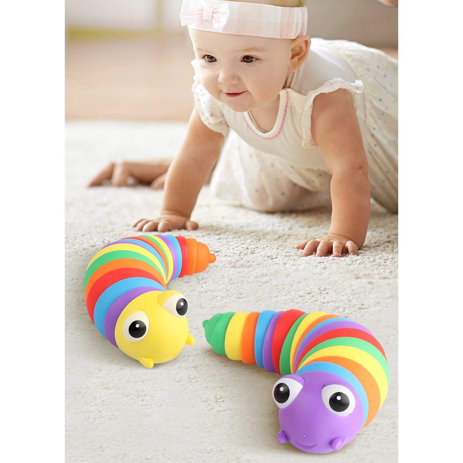

3D Printed Articulated Slug Toy Decompression Slug For RelaxingFlexible Stretch Slug Sensory Toy For Autistic Children & Adults