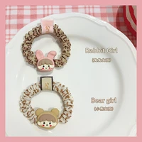 leopard hair band girl retro rubber bands small intestine hair ties woman accessories tie girls hair rope