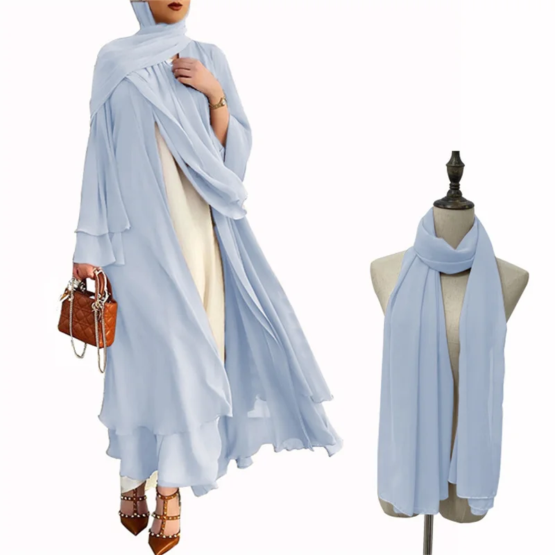 Turkey Dubai Muslim Cardigan Ramadan Kaftans Abaya For Women Robe With Hijab Kimono Islam Abayas Femme Musulmane Modest Dresses