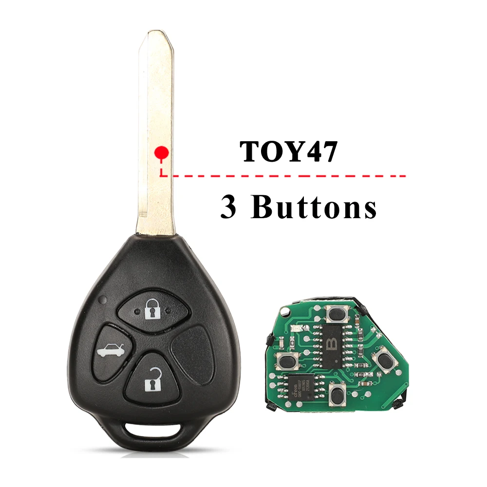 Jingyuqin дистанционный ключ 2/3 кнопки 433 МГц 4D67/G чип для Toyota Corolla Avensis Yaris Verso Auris Fob 26041-11H29 89071-0F060