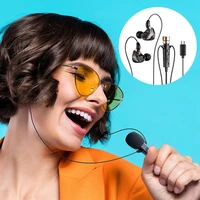 type c wired headset with microphone noise canceling earbud in ear headphones for live singing recording